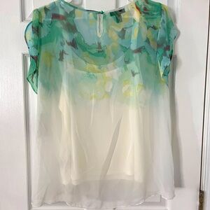 AGB XL Watercolor Chiffon Blouse with Tank.